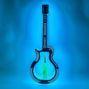 Biểu tượng tùy chỉnh Acrylic LED chiếu sáng chai rượu vang Rack hiển thị Guitar Shape LED chai thuyết trình cho bar chai glorifier - Product Image 4