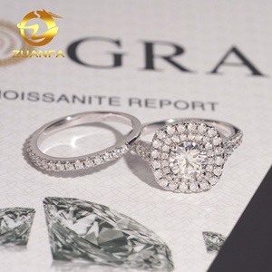 Anelli 925 matrimonio in pietra da donna in Moissanite con diamanti in argento 1ct - Product Image 4
