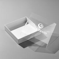 Boîtes Cadeaux en Papier Personnalisées avec Fenêtre en PVC Transparent, Couvercle Supérieur Transparent, Carrées pour Friandises et Bonbons