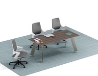 Table de conférence de bureau en bois OEM, meubles modernes, longues, personnalisées, pour 8 à 16 personnes