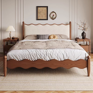 Lit de rangement en bois doux de conception européenne pour les chambres à coucher de petite taille, fabriqué en panneaux de bois - Product Image 1