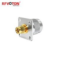 Adaptateur Connecteur Coaxial RF N Mâle à 4 Trous avec Bride vers SMA Mâle, Prix d'Usine en Gros, Fabricant