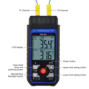 Thermomètre à thermocouple de type K bibo Xtester-THE343, sonde de contact industrielle haute précision, thermomètre de surface pour moules - Product Image 3