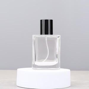High Quality Thick Bottom Clear Glass <b>Perfume</b> <b>Bottle</b> <b>30ml</b> 50ml Special Curved Interior Gloss Black Cap Sleek Sturdy - Product Image 4