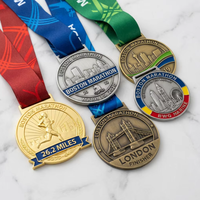 Fournisseurs de médailles personnalisées, directement de l'usine, en alliage de zinc, 3D en relief, émail doux, logo gravé, médaille commémorative sportive