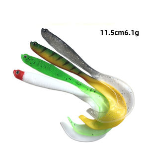 เหยื่อล่อปลาพีวีซีนิ่มรูปหนอนปลา Leurre Souple เหยื่อตกปลานุ่ม11.5ซม. 6.1ก. โค้งหางยาวนุ่มปลาแบส - Product Image 3