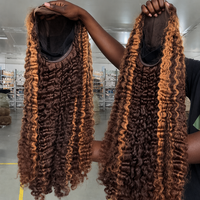 Perruque Highlight Pixie Bouclée Birmane en Cheveux Naturels Bruts HD, Perruque Lace Front Pré-Pluckée en Cheveux Humains, Couleur Piano Mixte, 100% Cheveux Humains Vierges