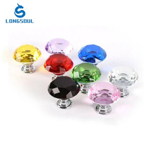 China Made Furniture Hardware Diamond clear Crystal Glass Drawer Modern Kitchen Cabinet Drawer <strong>Knobs</strong> - Product Image 3
