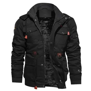 Winter Fleece Jacket Men Casual Thick Thermal Coat Jackets Outwear Hooded Jacket Mens Clothes