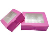 Boîte en papier pliable tendance Macaron avec fenêtre, écologique, avec laminage mat et revêtement UV pour gâteaux et desserts