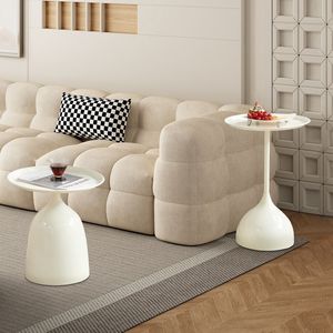 White <b>Side</b> Table Resin Minimalist Modern Living Room Furniture Durable Home Decor - Product Image 4