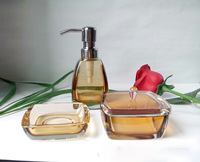 Style européen léger luxe cristal désinfectant pour les mains savon liquide ensemble distributeur maison hôtel haut de gamme doux pression
