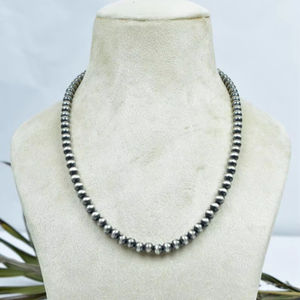 Collier long de 18 pouces en argent sterling plaqué or fait à la main avec une perle fantaisie en forme de soucoupe de 10 mm pour un cadeau d'anniversaire - Product Image 1