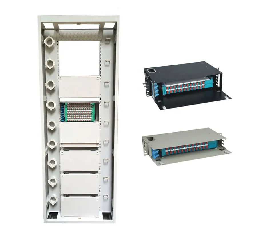 FTTH 19 Inch Rack Mount 48 Port/96 Port Cabinet SC/FC/LC ODF 4 U Optical fiber Distribution Frame Optional Full Load