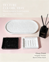 Plateau carré en céramique émaillée texturée, aspect pierre, minimaliste, pour mariage, Diwali, rangement domestique, décoration, multifonctionnel