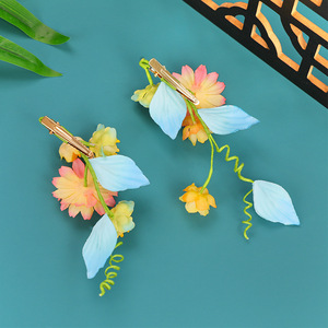 Nouvelle Coiffe Hanfu Fleur de Tournesol Dégradé Rose-Jaune Faite à la Main Originale 2025 avec Motif Floral Perforé - Product Image 3