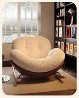 2026 Fauteuil de luxe moderne en cuir véritable, design cygne, pivotant à 360 degrés, pour salon, chambre, canapé, chaise longue et siège inclinable