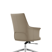 Chaise de bureau mobile en cuir importé de haute qualité, chaise de direction de classe moyenne avec accoudoirs fixes