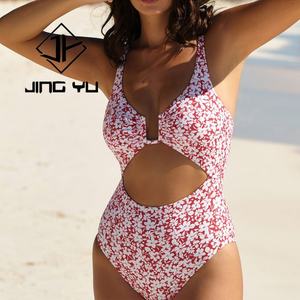 Nouvelle collection 2025 : Maillot de bain une pièce pour femme, imprimé personnalisé, en polyester recyclé ajouré - Product Image 2