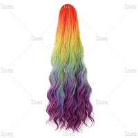 Extensions de cheveux de queue de poney ondulés de 24 pouces de long avec pince à griffes synthétiques Extensions de queue de cheval postiches moelleuses pour femmes