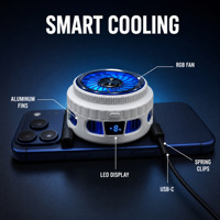 Pendingin Ponsel Semikonduktor Ice Cooling -6C Kontrol Suhu AI Kipas RGB 5000RPM Klip Magnetik Tipe-C
