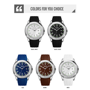Montre chronographe ronde pour homme, bracelet en silicone de luxe, montre à quartz étanche 30M - Product Image 3