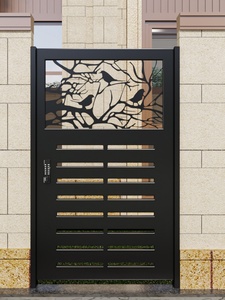 Hiện Đại Hợp kim nhôm <span class=keywords><strong>Swing</strong></span> vườn cổng cho sân thép không gỉ khắc laser - Product Image 4