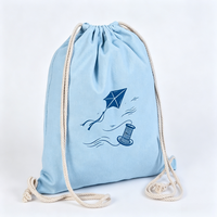 Sac à cordon en toile imprimé motif dessin animé, écologique, à fermeture rapide, résistant à l'usure, pour l'art des enfants, vente en gros