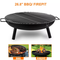 Table d'extérieur en métal de style contemporain avec foyer intégré pour le camping – Meilleure vente