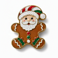 Broche personnalisée en émail souple, motif Père Noël, bonbon à la menthe, canne à sucre, homme en pain d'épices, pour revers de veste