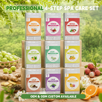 Kit de pédicure spa 4 étapes, ensemble de soins des pieds à l'eau de jasmin et de lys, bain purifiant, bain détoxifiant, masque, gommage au sucre, beurre de massage, coffret