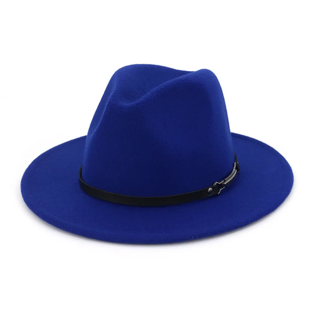 Vintage Women Men Wool Felt Trilby Fedora Hats Elegant Fashion Western Style Unisex Wide Brim Felt Fedora Cap