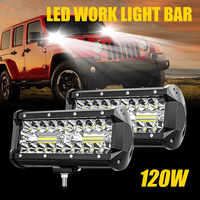 Barra de Luz LED Valesun de 7 Pulgadas para Todoterreno, 120W, 12V 24V, Haz Combinado, Lámpara de Trabajo LED, Luz Antiniebla para Conducción, para Niva Lada 4x4, Camioneta, Accesorios para ATV