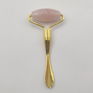2020 massager Beauty 2019 Real 2 in1 silent jade roll for face and collar with spoon quartz jade roll leather for leather - Product Image 2