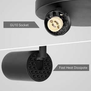 Spot de <span class=keywords><strong>plafond</strong></span> GU10 rotatif moderne et minimaliste, 4 directions, rond, blanc/noir, en métal, à montage en surface, pour <span class=keywords><strong>salon</strong></span> et maison - Vente chaude - Product Image 5