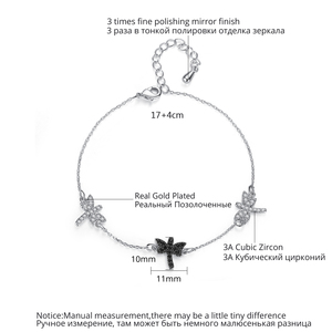 LUOTEEMI Charming <strong>Dragonfly</strong> a AA Cubic Zircon <strong>Bracelet</strong> for Cute Girl Woman Gift Designs Factory Wholesale Rhodium Plated - Product Image 2