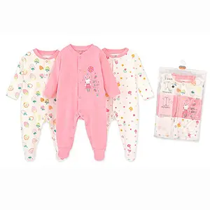 Groothandel Baby Baby Set Leuke Katoenen Baby Kleding Romper Set 3 Pack