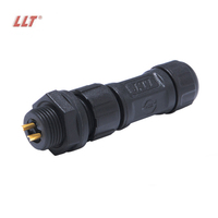 LLT M12 110V 10A Assembly Male Plug Female Socket IP68 Power Driver Electric Wire Connector 2Pin Circular Waterproof Connector
