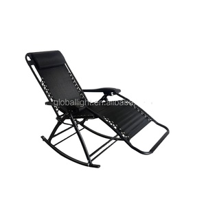Ngoài Trời Màu Đen <span class=keywords><strong>Rocking</strong></span> gấp không trọng lực ghế bãi biển ghế với một cái gối - Product Image 3