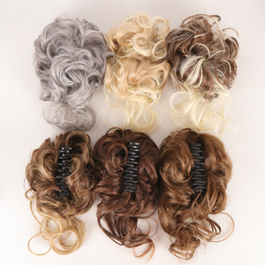 Extensions de cheveux en queue de cheval Julianna en gros, pince à cheveux synthétique, <span class=keywords><strong>chignon</strong></span> bouclé désordonné <span class=keywords><strong>élastique</strong></span>, pièces de cheveux pour femmes - Product Image 6