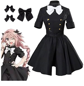 Disfraz de Cosplay de Astolfo de Fate/<span class=keywords><strong>Apocrypha</strong></span>, Vestido Negro para Halloween - Product Image 4