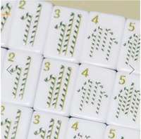 Jeu de tuiles de mahjong américain de luxe en acrylique vert à motif citron frais, style européen et américain, portable, en plastique, respectueux de l'environnement