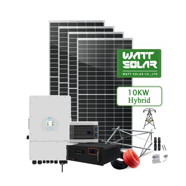 Hot Sale 10kw 12kw 20kw House Complete Solar Panel System Kit 10kw 20kw 30kw 50kw 100kw Hybrid Solar Power System for Home Use