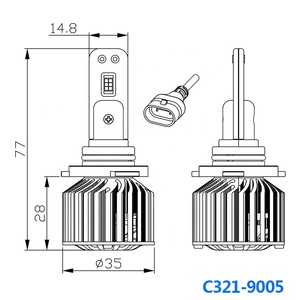 Globalpowerleds 9005 Hb3, la Nuovissima e Più Luminosa Lampadina LED per Fari <span class=keywords><strong>Auto</strong></span> H4 H13 H11 H8 9012, Garanzia di 2 Anni - Product Image 3