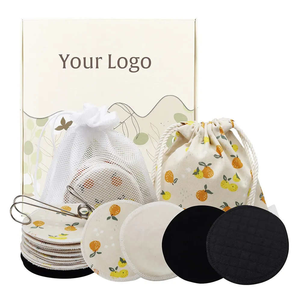Custom eco-friendly soft reusable washable face wipes bamboo cotton personalized printing pattern makeup remover pads