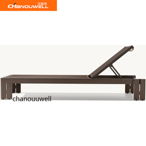 Chaise longue en maille empilable et réglable avec structure en aluminium résistante aux intempéries - Product Image 3