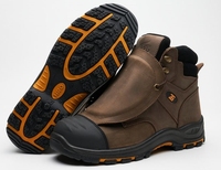 L611-1 ZG Marque Cuir de Vache Semelle en Caoutchouc Chaussures de Sécurité pour Mine avec Protection Métatarsienne, Embout Composite Pénétration Soudeur Marron