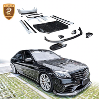 Actualización a los kits de cuerpo de fibra de carbono estilo MSY para Mercedes Bens Clase S W222 S63 Kit de cuerpo de Alerón trasero de ventilación lateral de labio delantero