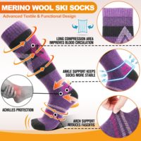 Chaussettes de ski et de snowboard OEM en laine mérinos pour l'hiver, chaudes et thermiques, pour femmes et hommes