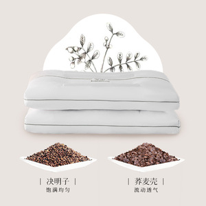 Oreiller rectangulaire en sarrasin aux herbes naturelles Dohia, soutien ferme pour le cou, thérapie pour les dormeurs sur le dos, usage domestique adulte - Product Image 4